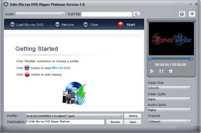 Free Odin Blu-ray DVD Ripper Platinum 4.1